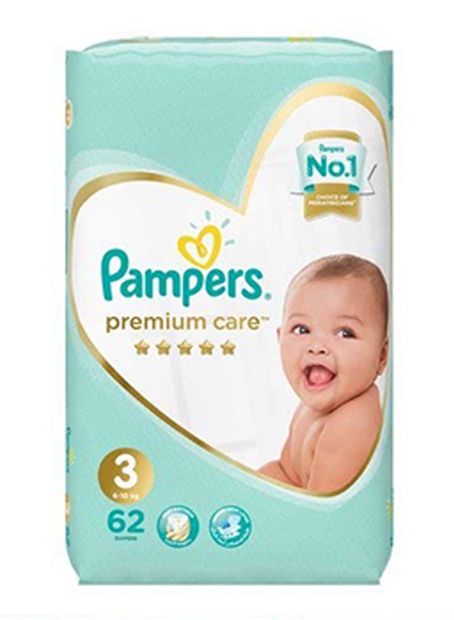 Pampers Premium Care Diapers Size 3 Midi Giant Pack, 62 Count