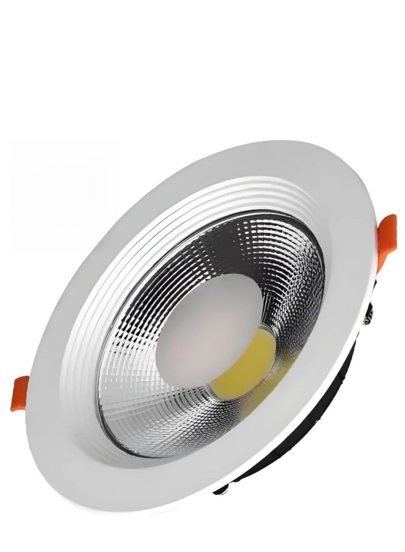 مصباح سقف LED COB مدمج 12 وات - إضاءة سقف فائقة السطوع، مضاد للتوهج، موفر للطاقة، خيار الإضاءة الدافئة/النهارية، سهل التركيب للمنزل والمكتب والاستخدام التجاري - Image 1