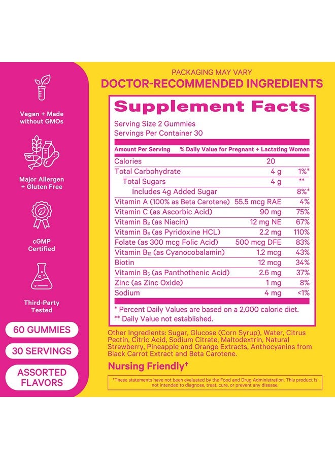 Pink Stork - Total Postnatal Vitamin Gummies With Folate Vitamin B12 And B6 To Aid In Lactation Support And Postpartum Recovery Postpartum Essentials 60 Gummies - Image 1