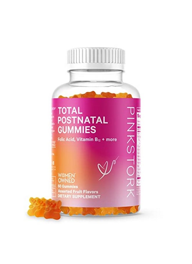 Pink Stork - Total Postnatal Vitamin Gummies With Folate Vitamin B12 And B6 To Aid In Lactation Support And Postpartum Recovery Postpartum Essentials 60 Gummies - Image 1