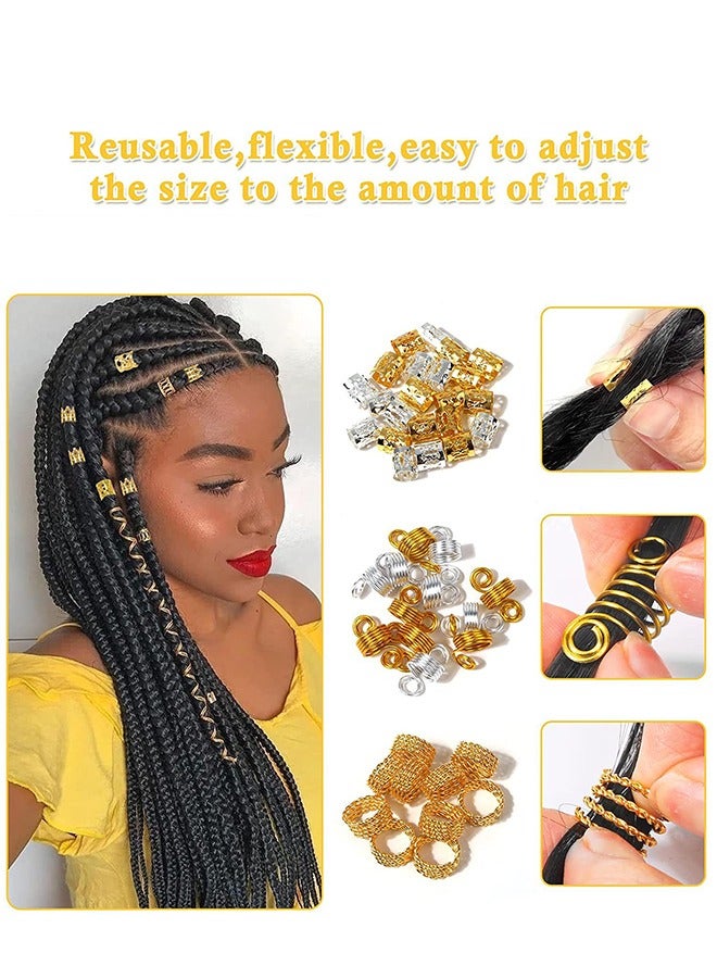 262 PCS Braids Decorations for Braids Accessories, Hair Beads for Braids, Gold Hair Accessories, Hair Cuffs Decorations Clips Pendants - Image 2