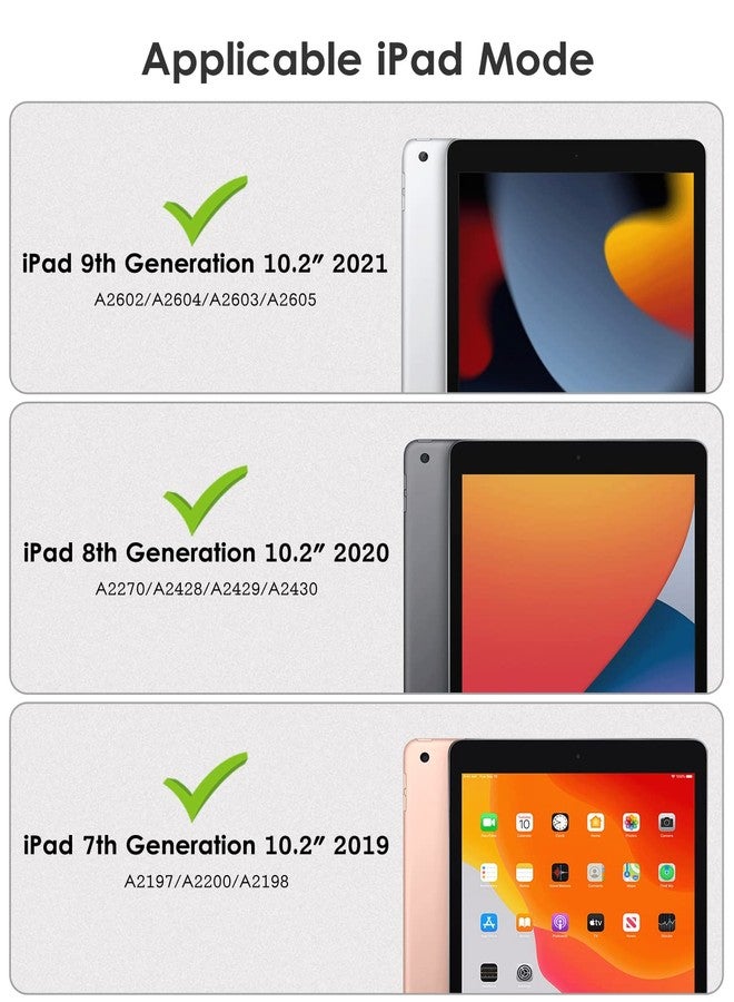 دتو جراب DTTO لأجهزة iPad من الجيل التاسع/الثامن/السابع مقاس 10.2 بوصة (2021/2020/2019)، مزود بواقي شاشة مدمج، غطاء حماية متين مقاوم للصدمات لكامل الجهاز مع مسند، باللون الأزرق الداكن. - Image 2