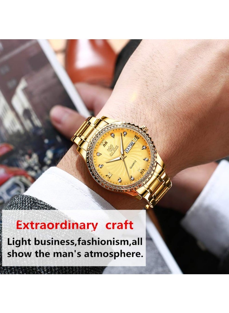 OLEVS Men's Luxury Diamond Waterproof Exquisite Business Casual Analog Quartz Watch 5565 - Image 3