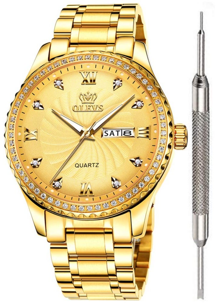 OLEVS Men's Luxury Diamond Waterproof Exquisite Business Casual Analog Quartz Watch 5565 - Image 1