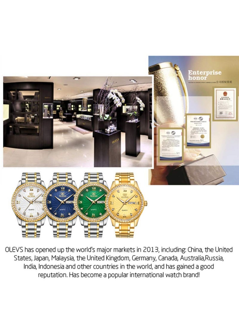 OLEVS Men's Luxury Diamond Waterproof Exquisite Business Casual Analog Quartz Watch 5565 - Image 2