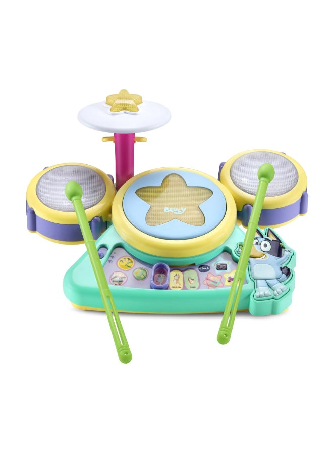vtech Bluey Hooray Drum Set with Light-Up Pads, Music & Rhythm Games (Ages 3+) - Image 1