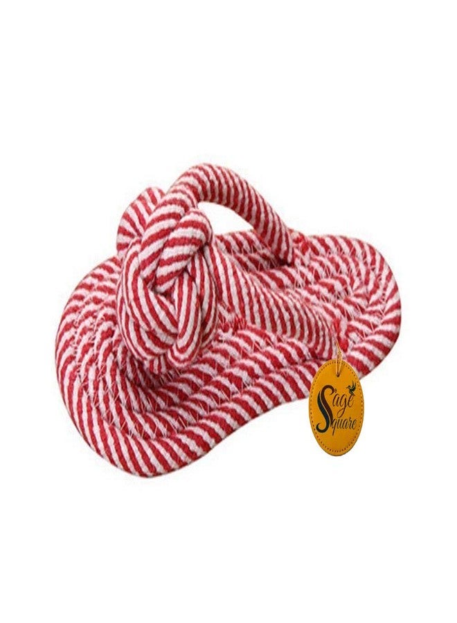 Sage Square Durable Pet Dog Chew Cotton Rope Toy (Random, Red) - Image 1