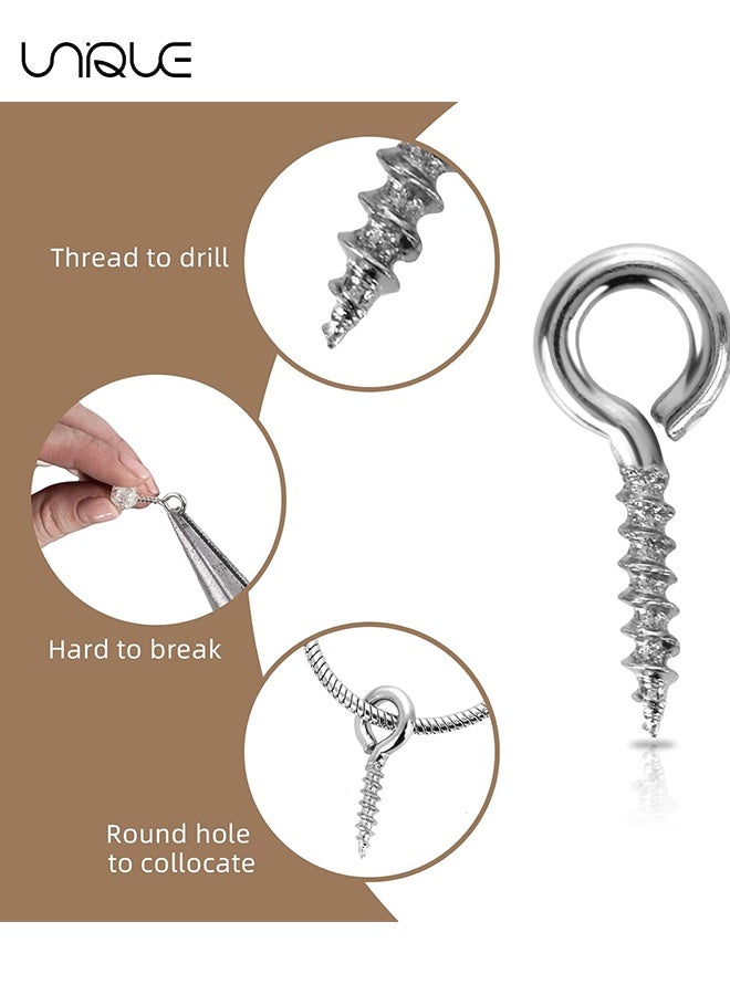 Unique 300PCS Small Eye Screws for Jewelry Making, 3 Sizes Tiny Eye Hook Pins in Crafts, Mini Eyelet Screw Pin Hooks for Ornaments, Keychains DIY Craft Projects, Silver - Image 3
