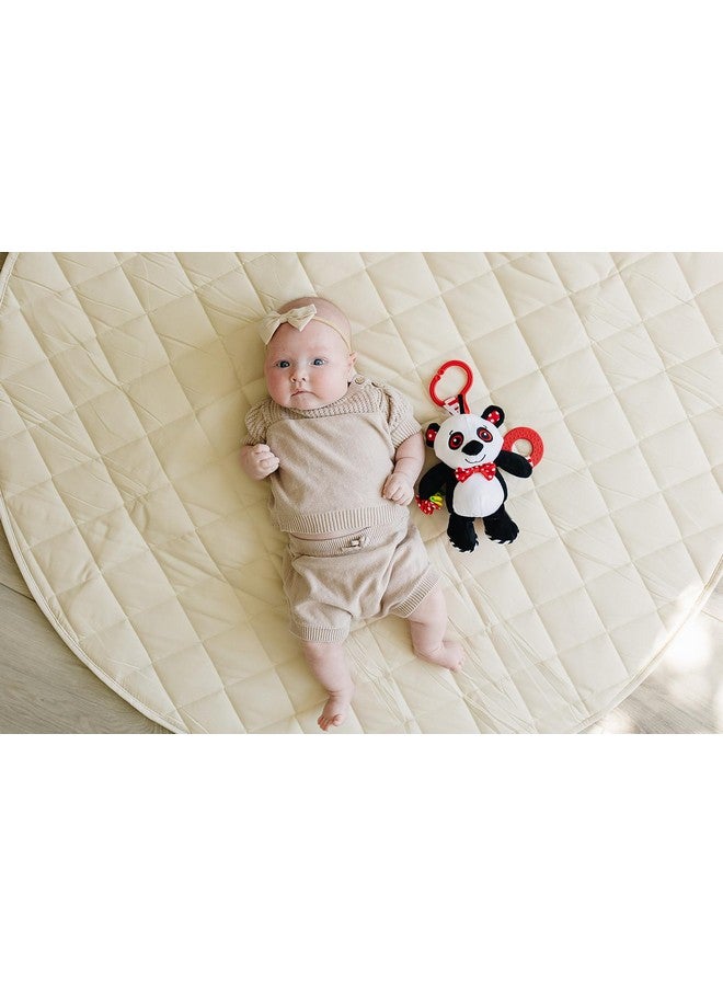 Genius Baby Toys Genius Baby Toys Panda Soft Sensory Toy with Teething Ring for Baby, Attaches to Stroller, 8"  - Image 3