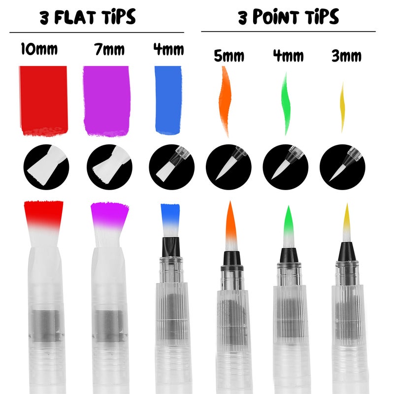 Mr. Pen- Watercolor Brush Pens, 6 pcs, Water Brush Pens for Watercolor, Water Color Pen, Watercolor Paint Pens, Refillable Watercolor Brush Pens, Water Paint Brush, Water Brushes for Watercolor - Image 3