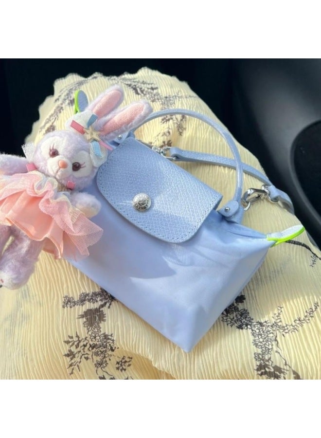 Exclusive French Dragon Bag Mini Casual Women's Bag Mobile Phone Bag Short Handle Hand Bag Dragon Mini Dumpling Bag-Colour:Mini Taro Purple-Size:+shoulder Strap  - Image 1