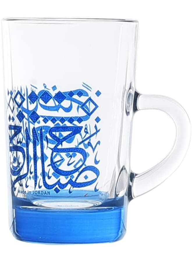 Dimlaj Orchid Printed Finest Durable Glass Terkish Tea Set, 6 Pieces - Image 3