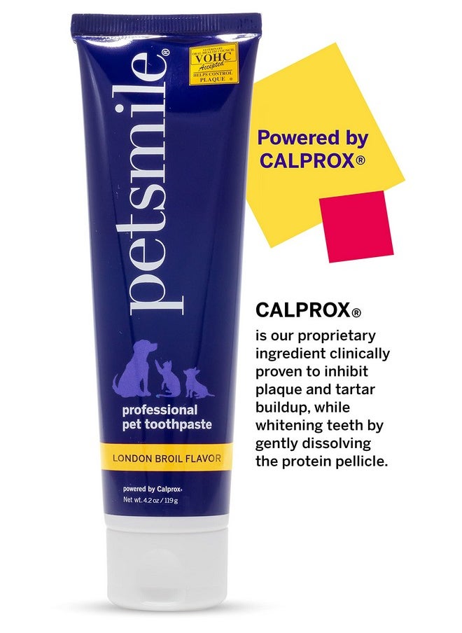 petsmile Petsmile Professional Pet Toothpaste - Cat & Dog Toothpaste for Plaque, Tartar, & Bad Breath - VOHC Accepted Non Enzymatic Dental Care for Cat & Dog Teeth Cleaning (London Broil, 4.2 Oz)  - Image 3