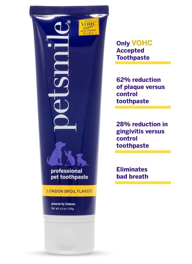 petsmile Petsmile Professional Pet Toothpaste - Cat & Dog Toothpaste for Plaque, Tartar, & Bad Breath - VOHC Accepted Non Enzymatic Dental Care for Cat & Dog Teeth Cleaning (London Broil, 4.2 Oz)  - Image 4