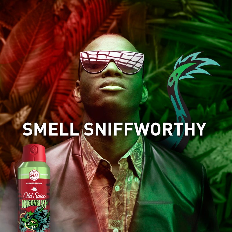 Old Spice Aluminum Free Body Spray for Men, 24/7 Odor Protection, 24/7 Lasting Fragnance & Freshness, Cologne Quality Scent, Dragonblast with Warm Woodsy Scent, 5.1 oz (Pack of 3) - Image 5