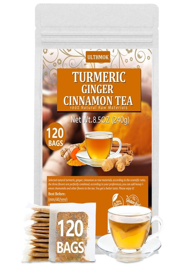 ULTHMOK 120 Premium Turmeric, Ginger, Cinnamon Blend Tea Bags, 100% Natural & No Additives & Caffeine Free. - Image 1