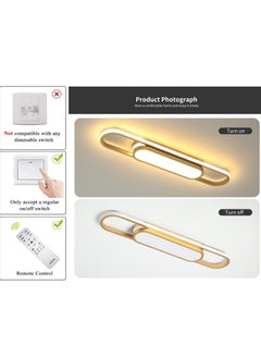 Ganeed Modern LED Flush Mount Ceiling Lights Dimmable Gold LED Ceiling Lamp with Remote Control Acrylic Linear Ceiling Lighting Fixture for Living Room Kitchen Dining Room Bedroom (40W/3000-6500K)  - Image 5