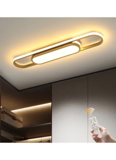 Ganeed Modern LED Flush Mount Ceiling Lights Dimmable Gold LED Ceiling Lamp with Remote Control Acrylic Linear Ceiling Lighting Fixture for Living Room Kitchen Dining Room Bedroom (40W/3000-6500K)  - Image 2
