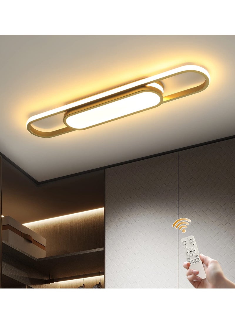 الجا الحاجة مصابيح السقف LED الحديثة LED الحديثة القابلة للتعتيم باللون الذهبي لمصباح السقف LED مع جهاز تحكم عن بعد مصباح إضاءة سقف خطي أكريليك لغرفة المعيشة المطبخ غرفة الطعام غرفة النوم (40 وات/3000-6500 ك)  - Image 2