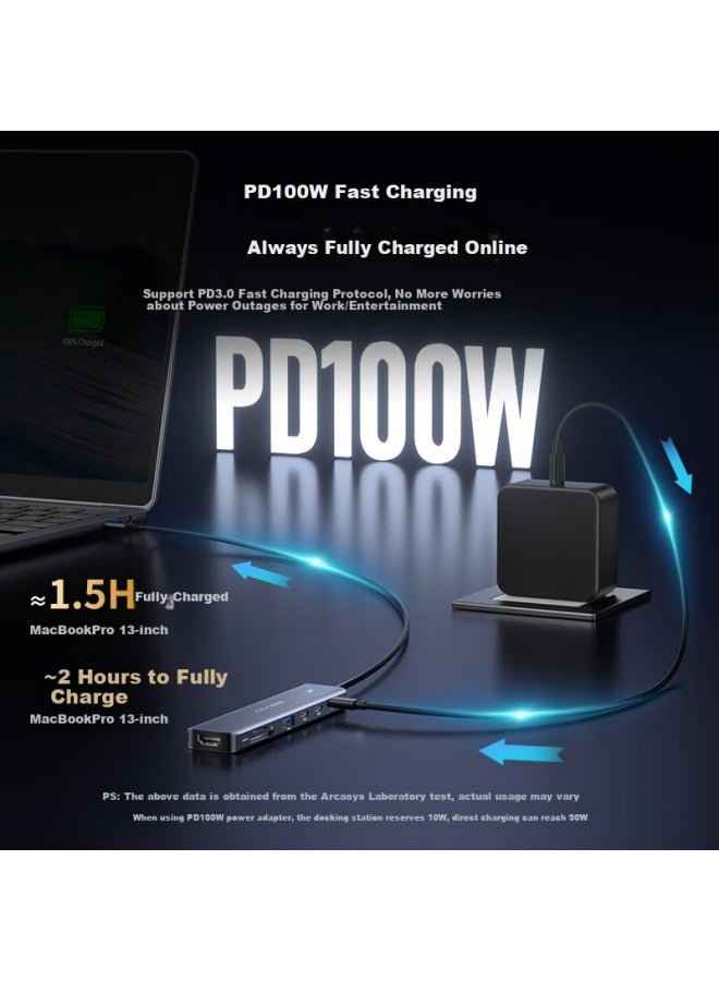 Acasis Type-c 3.2 Expansion Dock Hub Splitter Desktop Expansion Dock 4k 60hz Screen Mirroring Gigabit Ethernet Port 10g Transmission Pd Card Reader Thunderbolt 4 Laptop 1m Ds-9901-sd