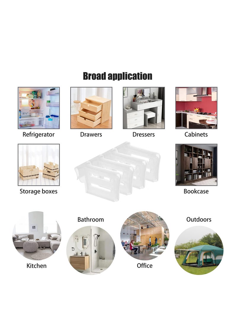 SYOSI، مجموعة من 40 مقسم ثلاجة قابل للتعديل، فواصل مساحة قابلة للتثبيت للثلاجة، منظمات تخزين مخزن المطبخ القابلة للتوسيع، شفافة، لوازم منزلية ومكتبية متعددة الاستخدامات - Image 5