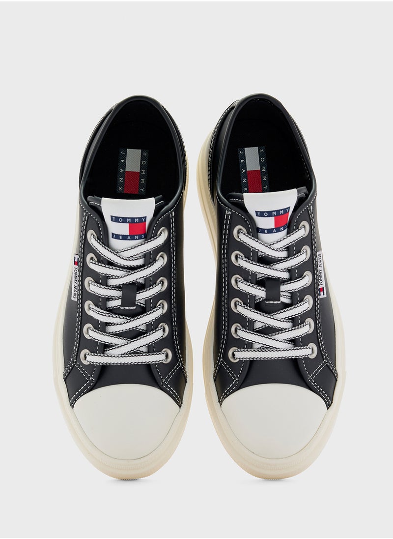 TOMMY JEANS Logo Detail Lace Up Low Top Sneakers  - Image 4