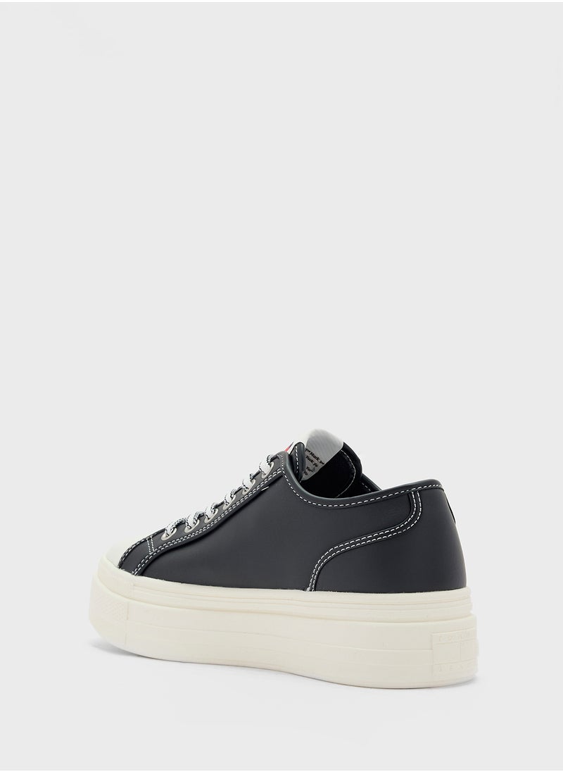 TOMMY JEANS Logo Detail Lace Up Low Top Sneakers  - Image 2