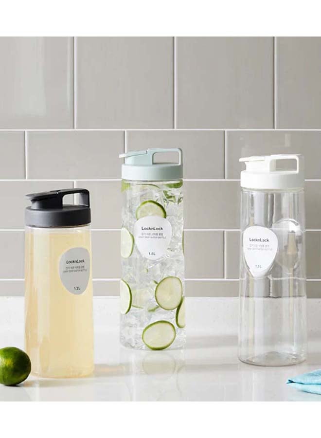 LocknLock Easy Grip Water Bottle 1.5L , Grey, BPA-Free Transparent Fridge & Tabletop Hydration Bottle with Detachable Lid for Home & Office Use - Image 4