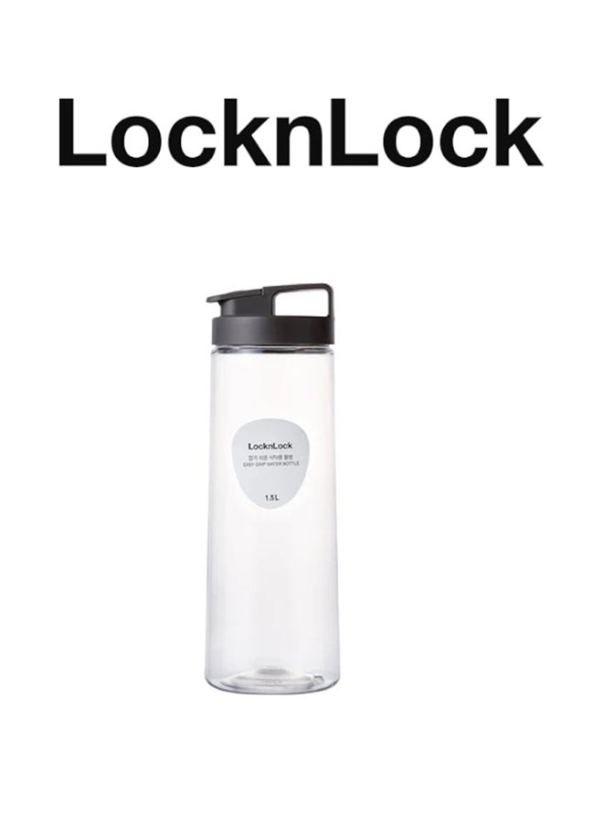 LocknLock Easy Grip Water Bottle 1.5L , Grey, BPA-Free Transparent Fridge & Tabletop Hydration Bottle with Detachable Lid for Home & Office Use - Image 1