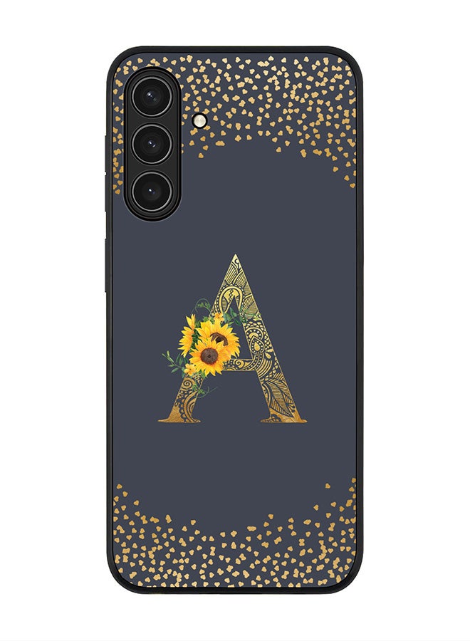 Stylizedd For Samsung Galaxy A17 / A17 4G Case,Slim fit Camera Protection, Shockproof Thin Phone cover  - Custom Floral Monogram - A  (Grey )