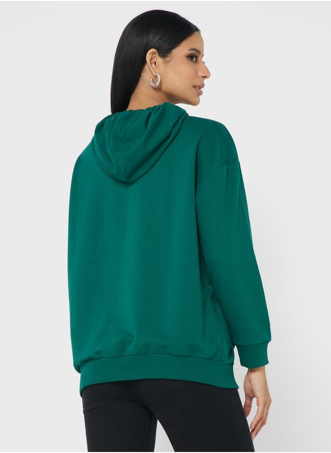 Refka by modanisa - Hoodie Neck Sweatshirt - Image 1