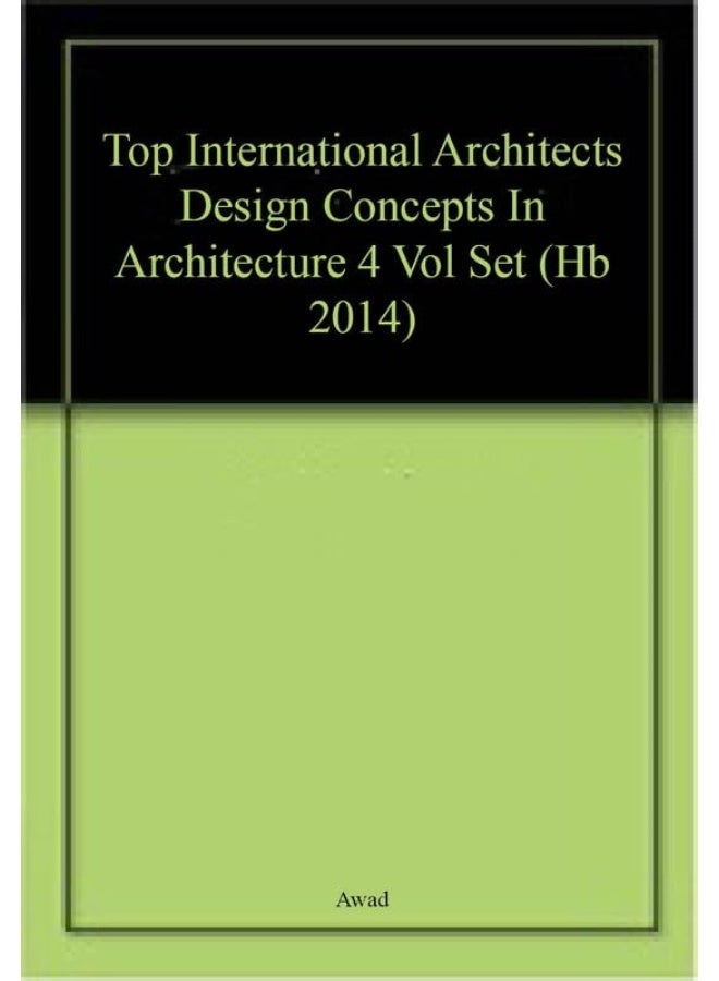 Top International Architects Design Concepts In Architecture 4 Vol Set (Hardcover 2014) 