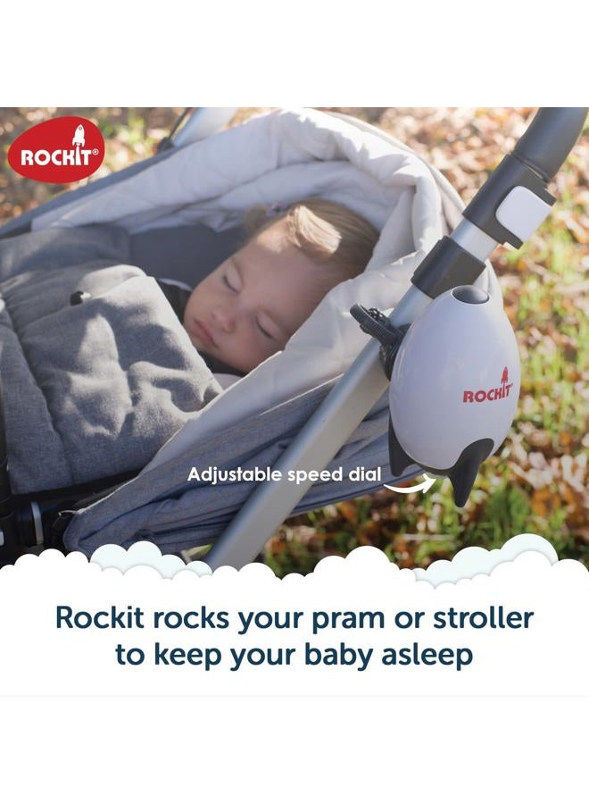 ROCKIT Baby Rocker USB Rechargeable - Hands-Free Portable Rocker Sleep Aid Soother Gently Rocks Stroller or Buggy - Adjustable Speed 60-Min Timer - Fits Pushchairs & Prams Creates Automatic Bouncer - Image 2