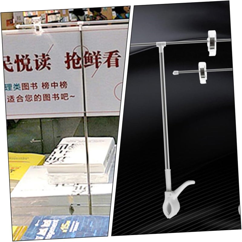 ABOOFAN Adjustable Stainless Steel Poster Stand Set 2pcs with T-clamp and L-shaped Tabletop Holder White for Wedding Signs Advertising Display - Image 4