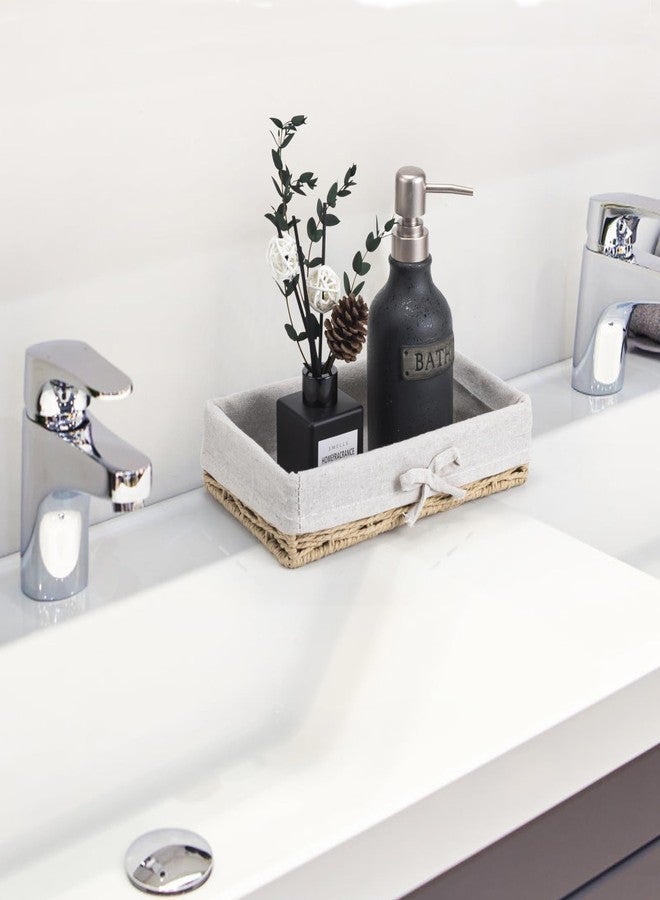 Debecty Bathroom Tray Wicker Toilet Paper Basket Toilet Tank Trays for Countertop Storage Behind Bathroom Tray Organizer Toilet Tank Top Basket Suitable for Any Home Décor Style (9.8x5.9x2.36 in, Beige) - Image 4