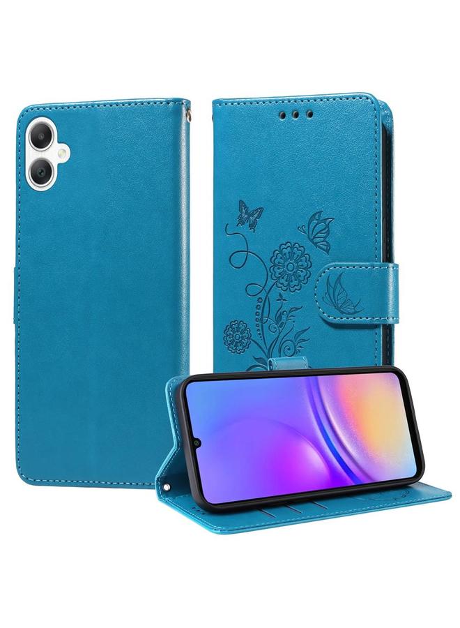 اس-توب جراب لهاتف Samsung Galaxy A06 4G / 5G جراب هاتف جلدي منقوش عليه زهور الفراشة - Image 1