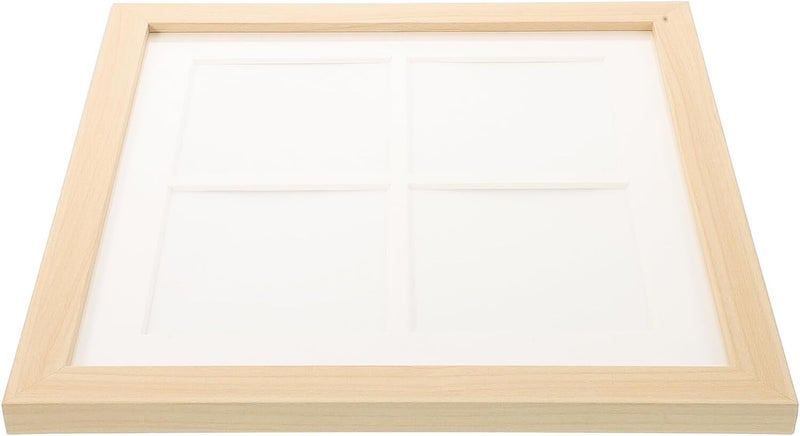 Oil Painting Frame 4-grid Wooden Photo Frame for Wall Hanging and Desktop Display - Image 1