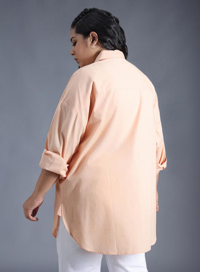 HIGH STAR HIGH STAR Plus Size Classic Spread Collar Oversized Casual Shirt - Image 3