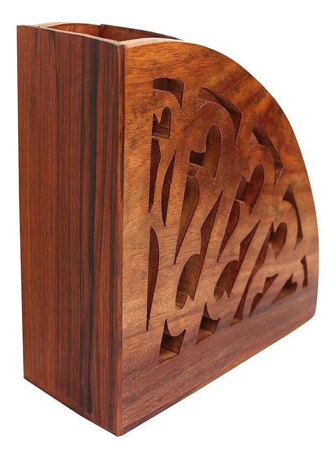 ZYNTIX Handmade Wooden Remote-Control Storage Holder Stand Organizer Rack | Wooden Remote Stand for Office | AC Remote Stand | Setup Box Remote Stand for Home Table (Remote-S) - Image 2