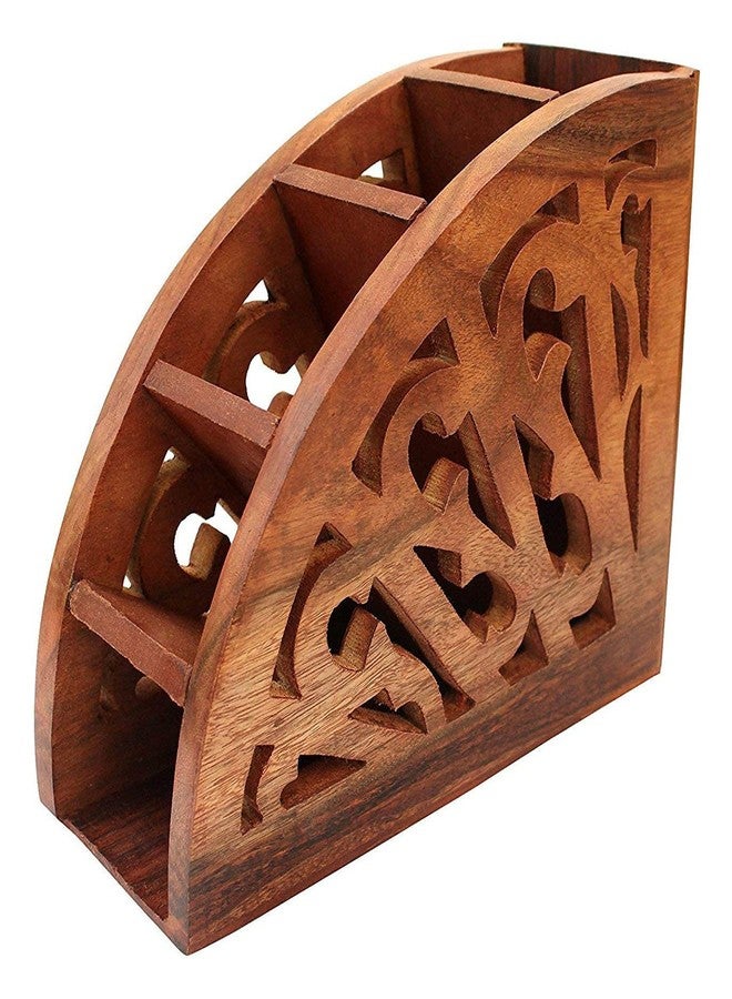 ZYNTIX Handmade Wooden Remote-Control Storage Holder Stand Organizer Rack | Wooden Remote Stand for Office | AC Remote Stand | Setup Box Remote Stand for Home Table (Remote-S) - Image 1