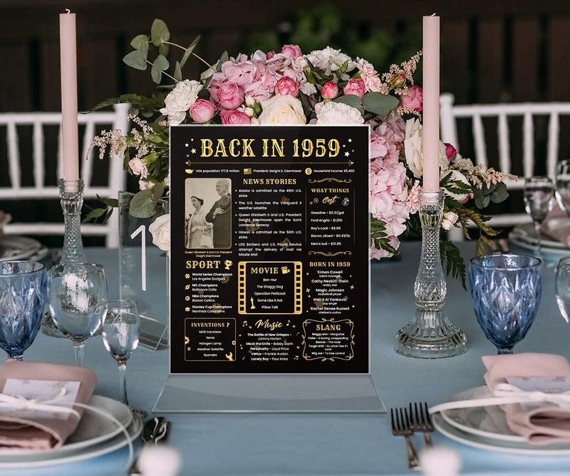 Paintio Back in 1959 Birthday Card - 65th Birthday Gift for Women or Men - 65th Birthday Decoration for Her or Him - Funny Table Centerpiece for 65 Years Old Birthday Party [Poster Unframed 8x10 In] - Image 5