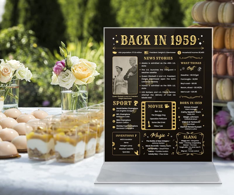 Paintio Back in 1959 Birthday Card - 65th Birthday Gift for Women or Men - 65th Birthday Decoration for Her or Him - Funny Table Centerpiece for 65 Years Old Birthday Party [Poster Unframed 8x10 In] - Image 2