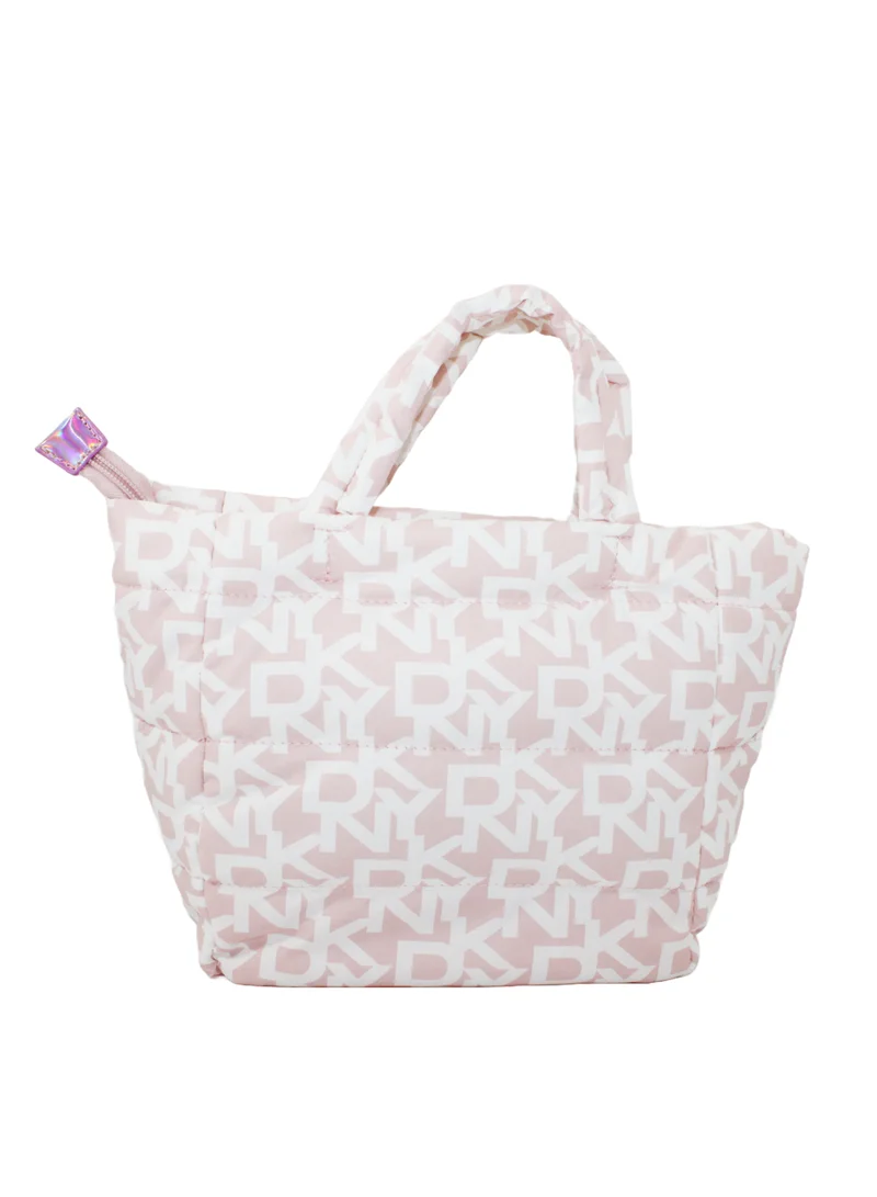 DKNY DKNY Signature Puffer Mini Tote Cosmetic Bag, Travel Make up Bag Small, Small Lightweight Cosmetic Bag Storage Bag, Small Makeup Bag, Travel Toiletry Bag