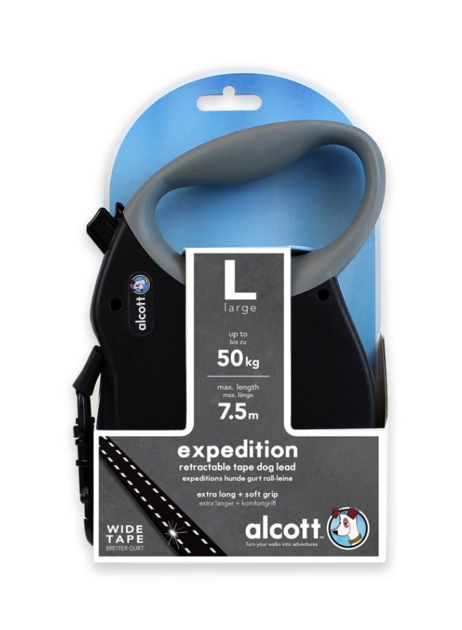 alcott Expedition Retractable leash 7.5m Large Black - Image 1