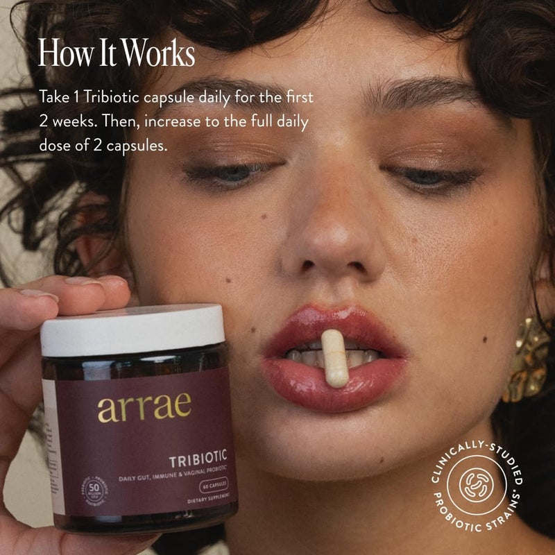 Arrae Tribiotic Probiotics for Women Support for Vaginal pH Balance Gut Immune and Feminine Health Prebiotics Probiotics Postbiotics 60 Count - Image 2