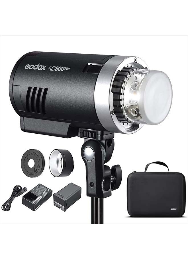 Godox Godox AD300Pro Outdoor Flash Strobe, 300W 2.4G TTL 1/8000 HSS Flash, 0.01-1.5s Recycle Time, 320 Full Power Pop, 12W Modeling Lamp Portable Monolight Strobe  - Image 1