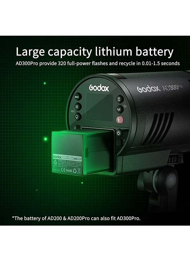 Godox Godox AD300Pro Outdoor Flash Strobe, 300W 2.4G TTL 1/8000 HSS Flash, 0.01-1.5s Recycle Time, 320 Full Power Pop, 12W Modeling Lamp Portable Monolight Strobe  - Image 5