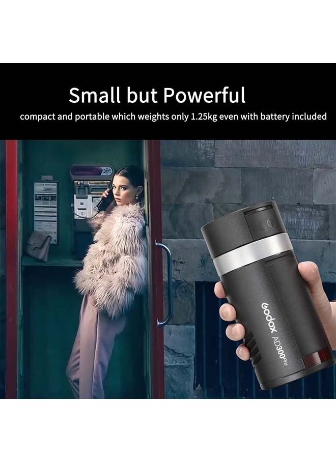 Godox Godox AD300Pro Outdoor Flash Strobe, 300W 2.4G TTL 1/8000 HSS Flash, 0.01-1.5s Recycle Time, 320 Full Power Pop, 12W Modeling Lamp Portable Monolight Strobe  - Image 2