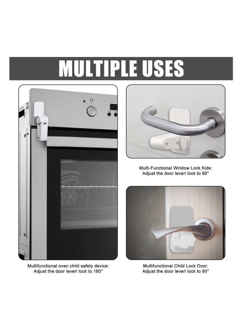 Child Safety Locks 4 Pack for Doors and Windows Easy Installation for Kids and Pets No Tools Needed White  - Image 4
