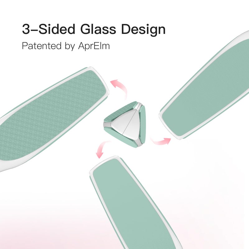 APRELM 3-Sided Nano Glass Foot File, 3-in-1 Coarse/Medium/Fine Foot Callus Remover, Professional Callus Remover for Feet Hard Skin Smooth Polishing (Turquoise) - Image 2